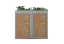 Boxy na 2 popelnice - Model FLORA / STEEL / LEAF Decor - Barva: RAL 7016 ( Antracit ), Barva dekoru: Černá