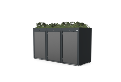 Boxy na 3 popelnice - Model FLORA / STEEL / FLAT Decor