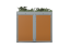 Boxy na 2 popelnice - Model FLORA / STEEL / FLAT Decor - Barva: RAL 9005 ( Černá), Barva dekoru: Imitace rzi