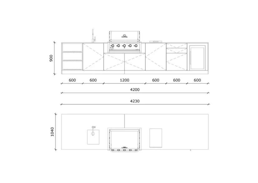 Kitchen boxy - Venkovní kuchyně SET Premium Black Rock 420