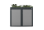 Boxy na 2 popelnice - Model FLORA / STEEL / FLAT Decor - Barva: RAL 9005 ( Černá), Barva dekoru: Imitace rzi