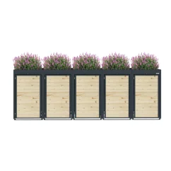 Boxy na 5 popelnic - Model FLORA / WOOD