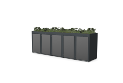 Boxy na 5 popelnic - Model FLORA / STEEL / FLAT Decor
