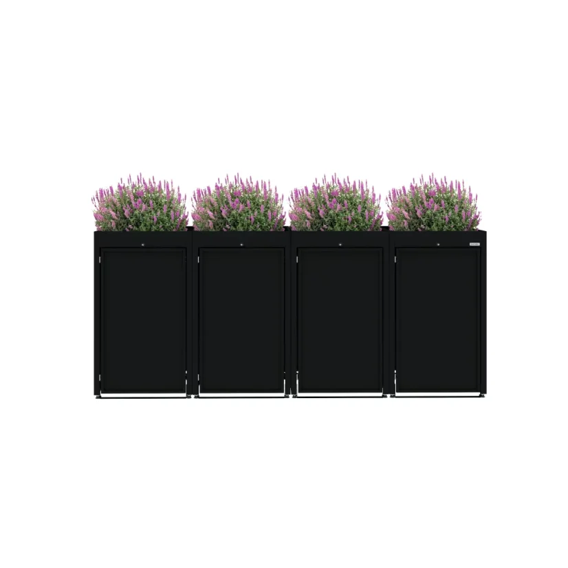 Boxy na 4 popelnice - Model FLORA / STEEL - Barva: RAL 7045 ( Světle-Šedá)