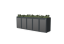 Boxy na 5 popelnic - Model FLORA / STEEL / FLAT Decor - Barva: RAL 7045 ( Světle-Šedá), Barva dekoru: Imitace rzi