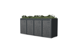 Boxy na 4 popelnice - Model FLORA / STEEL / LEAF Decor