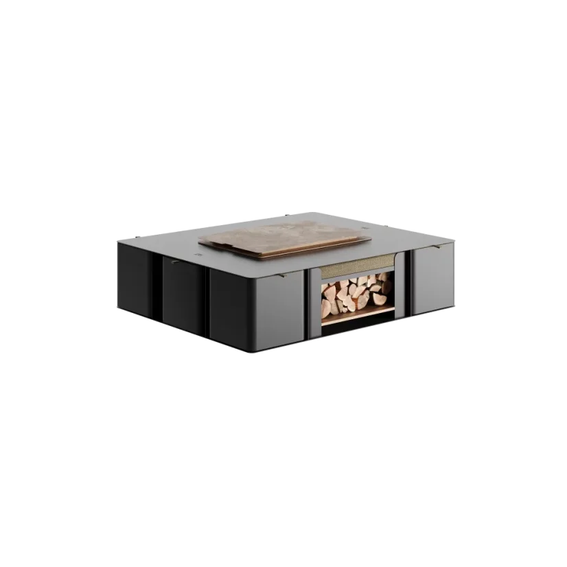 FireBOXY Set - Zahradní ohniště - Barva: RAL 7016 ( Antracit ), Barva potahu: Béžová (Oak)