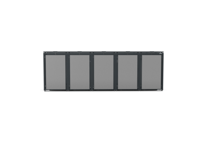 Boxy na 5 popelnic - Model HATCH / STEEL / FLAT Decor - Barva: RAL 7016 ( Antracit ), Barva dekoru: Imitace rzi