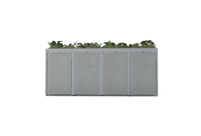 Boxy na 4 popelnice - Model FLORA / STEEL / LEAF Decor