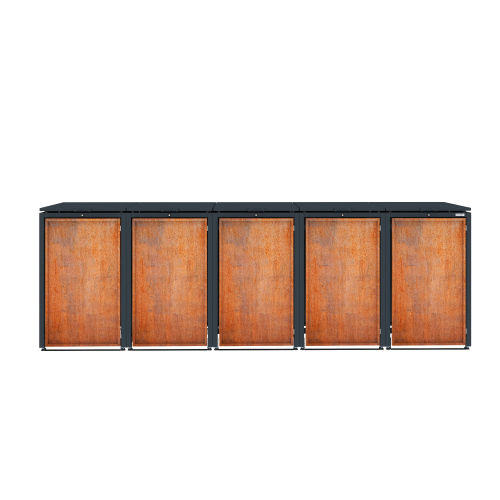 Box na 1 popelnici - Model HATCH 01 / CORTEN - Barva: RAL 7016 ( Antracit )
