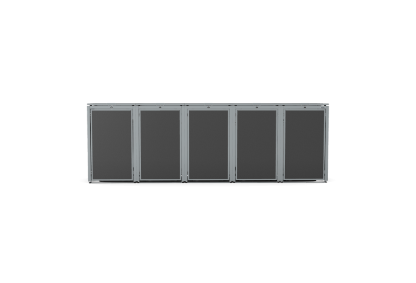 Boxy na 5 popelnic - Model HATCH / STEEL / FLAT Decor - Barva: RAL 7016 ( Antracit ), Barva dekoru: Imitace rzi