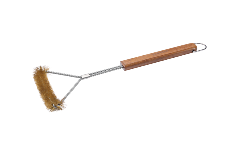 Grilovací kartáč GrandHall Triangl s bambusovou rukojetí