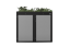 Boxy na 2 popelnice - Model FLORA / STEEL / FLAT Decor - Barva: RAL 9005 ( Černá), Barva dekoru: Imitace rzi