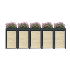Boxy na 5 popelnic - Model FLORA / WOOD