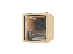 Venkovní sauna CUBE HPL / Přírodní dub