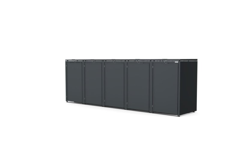 Boxy na 5 popelnic - Model HATCH 05 / STEEL - Barva: RAL 7016 ( Antracit )