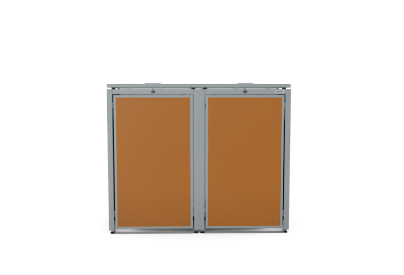 Boxy na 2 popelnice - Model HATCH / STEEL / FLAT Decor - Barva: RAL 7016 ( Antracit ), Barva dekoru: Černá