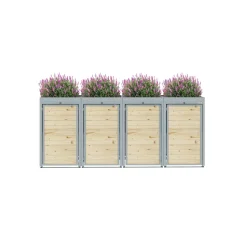 Boxy na 4 popelnice - Model FLORA / WOOD