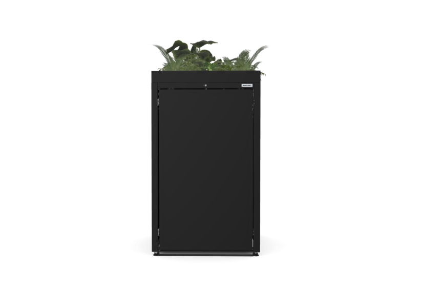 Box na 1 popelnici - Model FLORA / STEEL - Barva: RAL 9005 ( Černá)