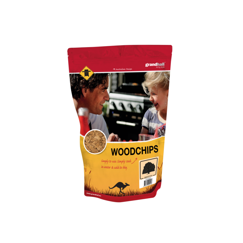 Dřevěné udící lupínky GrandHall buk -  vhodné pro drůbež, vepřové, hovězí a zvěřinu